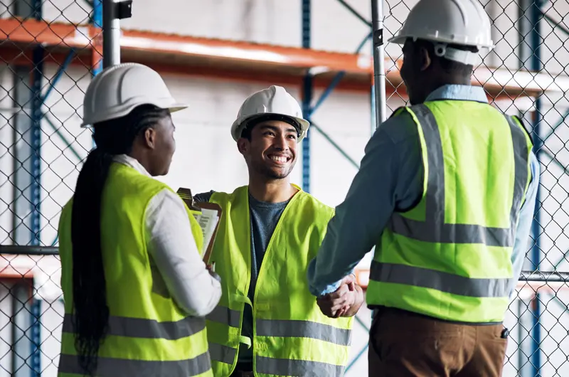 Facility Partner Shaking Hands with Vendor